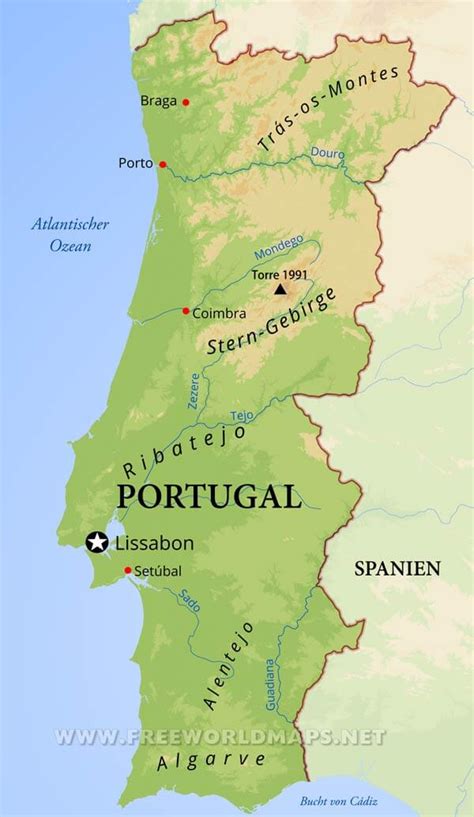 portugal auf der karte